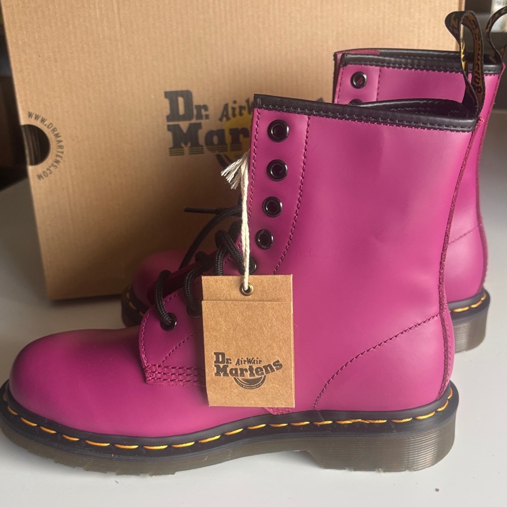 Dr. Martens Women's Fuchsia Combat Boots